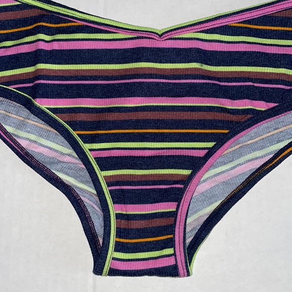 NWT PINK By Victoria Secret Panty - Stripe Print - Size L - Picture 5 of 10